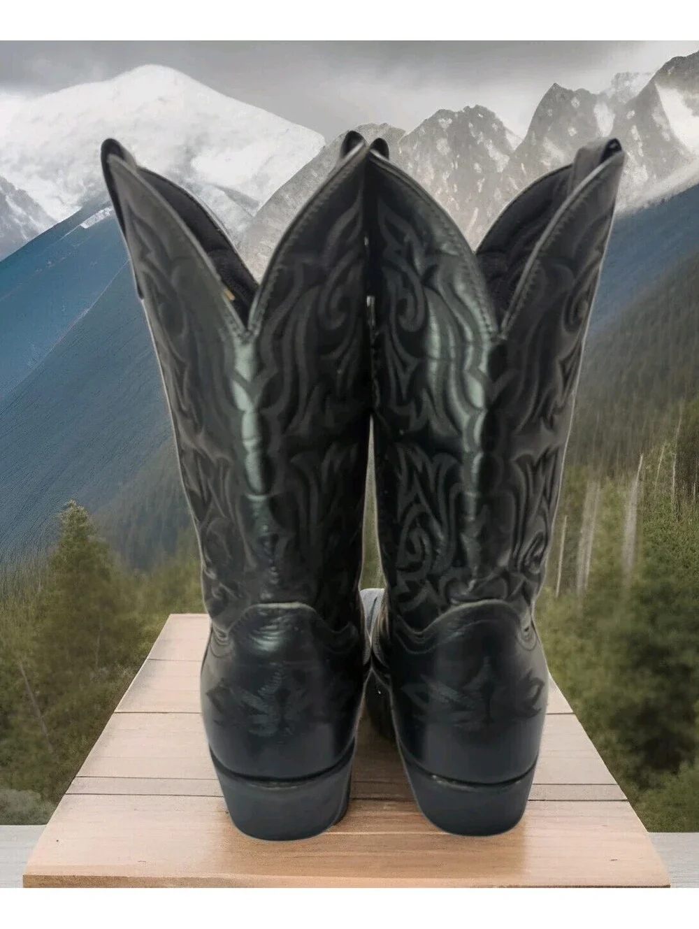 Laredo Snip Toe Black Hawk Leather Western Cowboy Rodeo Dress Boots 6860 Mens 13